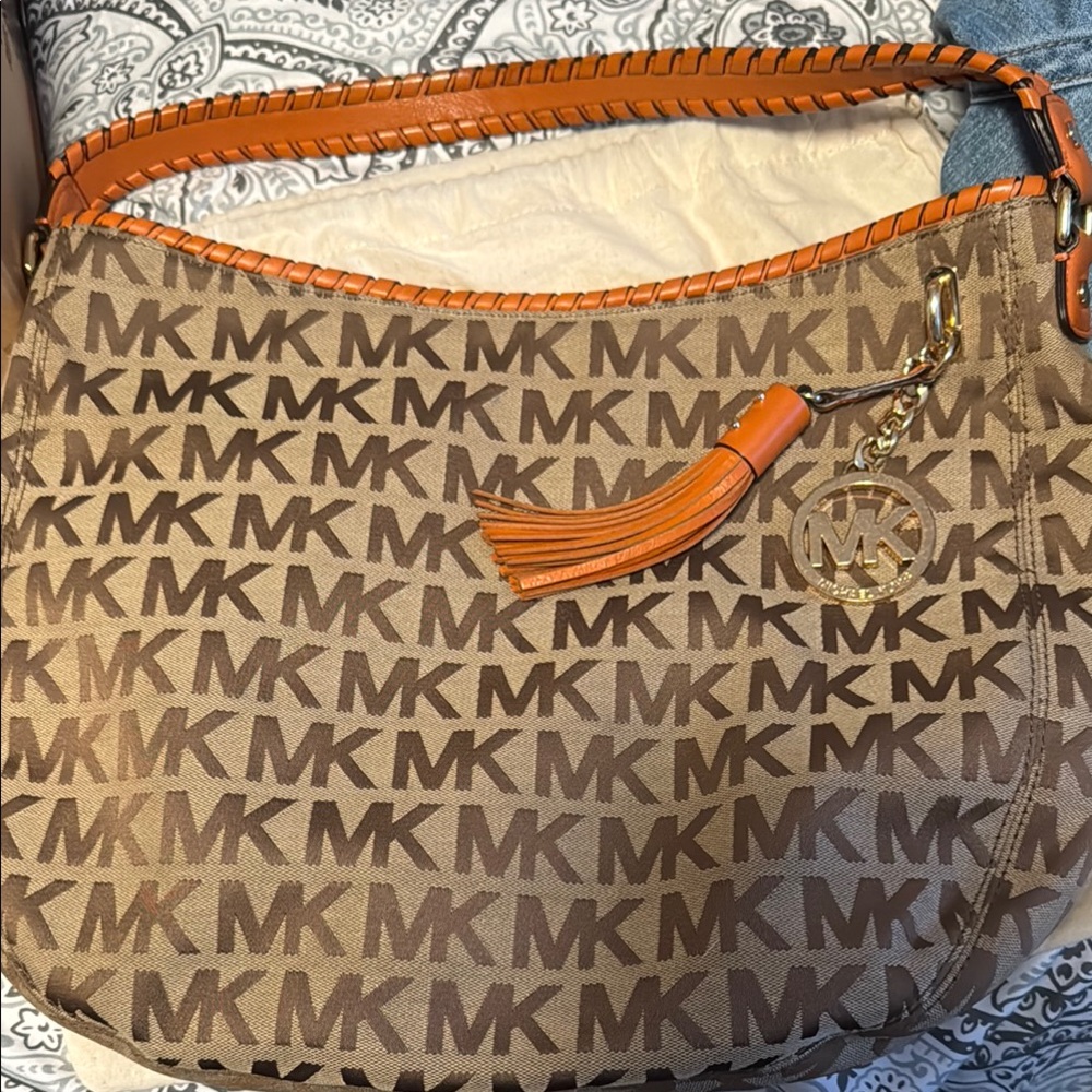 Michael Kors Brown and Tan Shoulder Bag